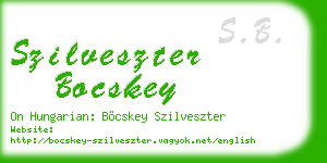 szilveszter bocskey business card